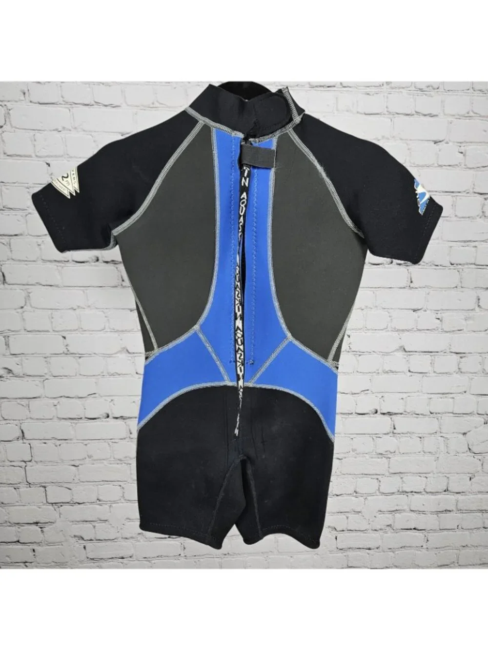 Aqua Skin Black Titanium 3.2mm US Divers Shorty Springsuit Wetsuit Youth Small S